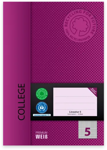 Heft Lineatur 5 A5 von COLLEGE
