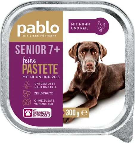 Feine Pastete Senior mit Huhn & Reis von PABLO