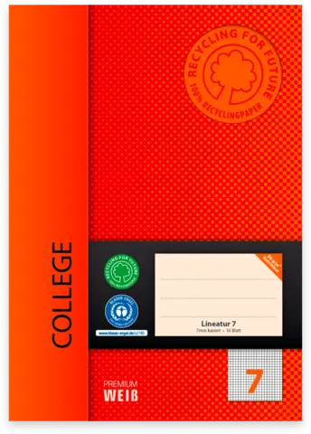 Heft Lineatur 7 A5 von COLLEGE