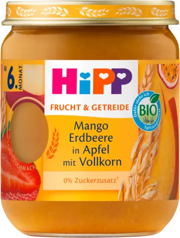 Bio Mango Erdbeere in Apfel mit Vollkorn von HIPP