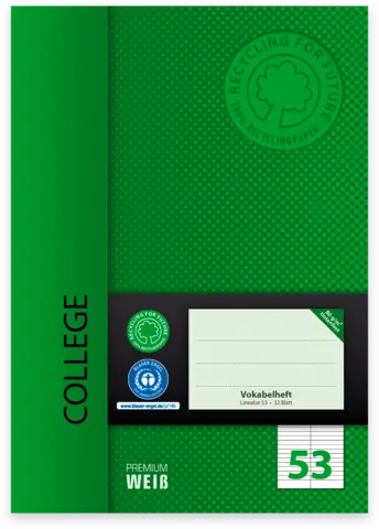 Vokabelheft Lineatur 53 A5 von COLLEGE