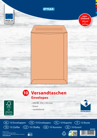 Versandtaschen braun B4 von STYLEX