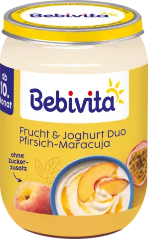 Bio Frucht & Joghurt Duo Pfirsich-Maracuja ab 10. Monat von BEBIVITA