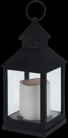 Laterne mit LED Kerze schwarz weiß von DIV.SAISONMARKEN