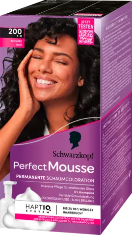 Perfect Mousse Permanente Schaumcoloration 200 schwarz von PERFECT MOUSSE