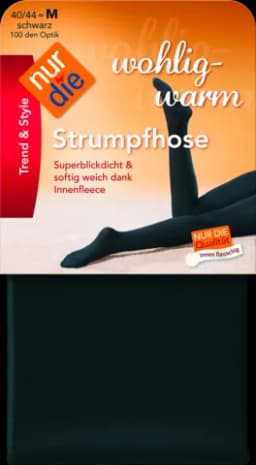 Wohlig warm, Strumpfhose, 100Den, 38-40, schwarz von NUR DIE