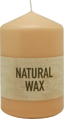 Natural Wax Stumpenkerze Stearin gepresst sand 25 5,8 x 9cm von CUP CANDLE