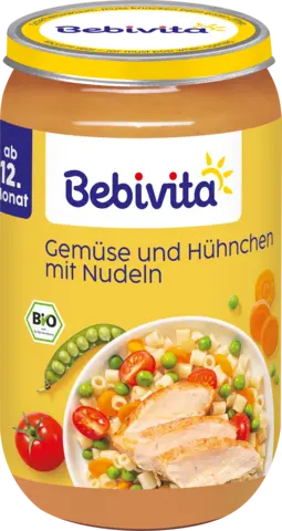 Bio Gemüse und Hühnchen mit Nudeln ab 12. Monat von BEBIVITA