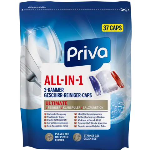 All-in-1 Ultimate 3-Kammer Geschirr-Reiniger Caps von PRIVA