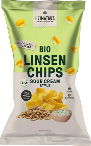 Bio Linsen Chips Sour Cream Style von HEIMATGUT