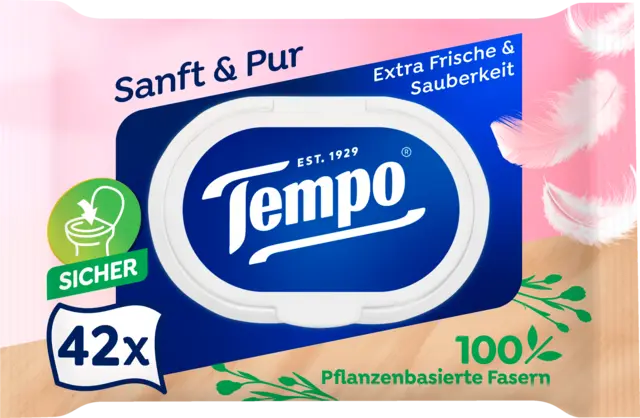 Sanft & Pur feuchte Toilettentücher von TEMPO