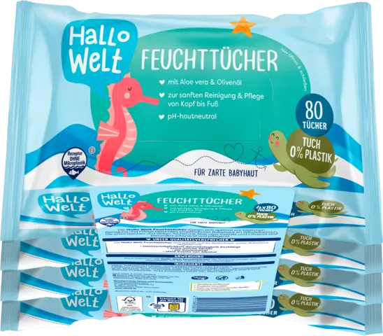 Feuchttücher Comfort 4x80 von HALLO WELT