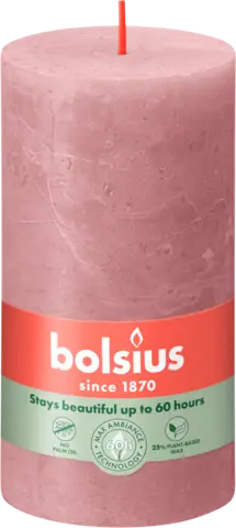 Stumpenkerze ash rose 130 x 68 mm von BOLSIUS