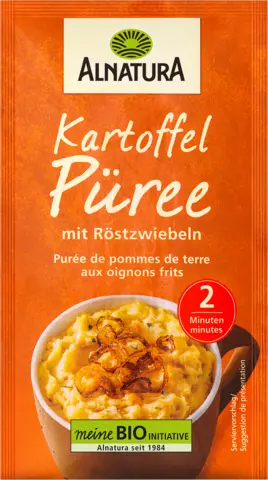 Bio Kartoffelpüree mit Croutons und Röstzwiebeln von ALNATURA